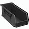 Global Industrial Hang & Stack Storage Bin, Plastic, Black, 4 in H 269688BK - alternate 1